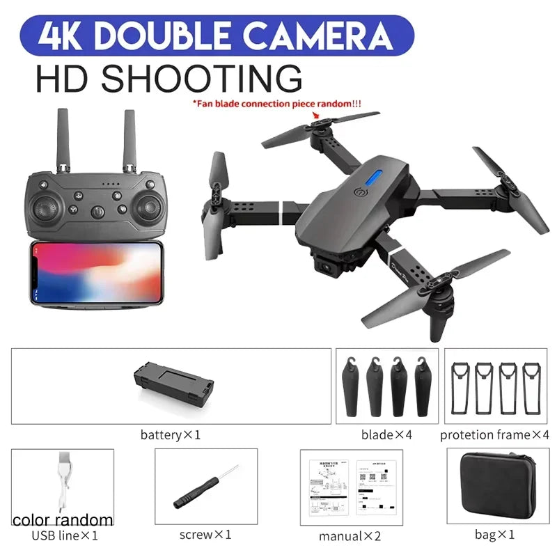 Drone caméra 2025 E88 professionnel HD 4K
