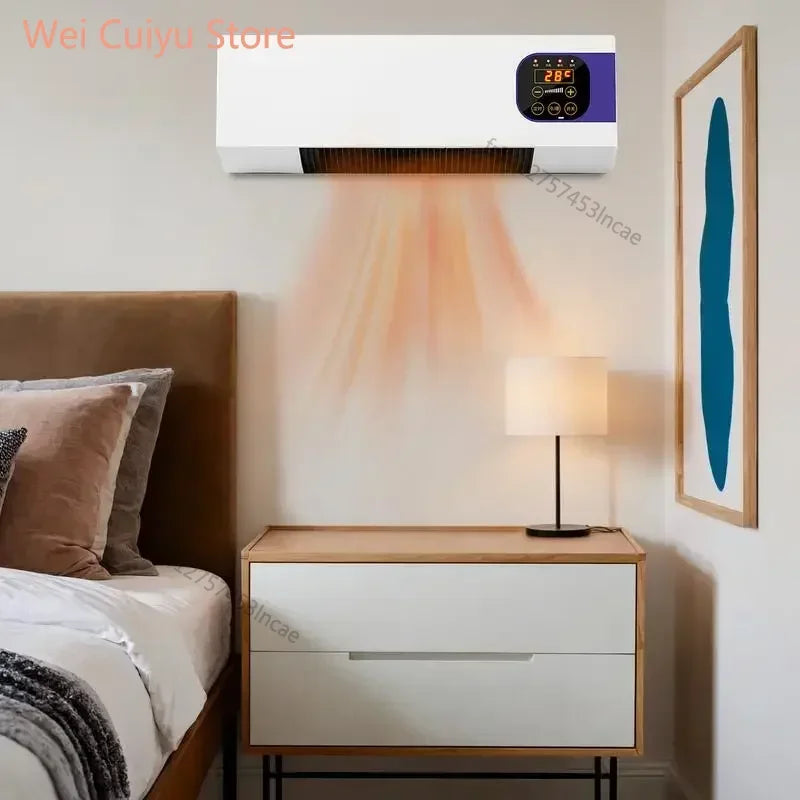 Climatiseur mural portable 2000W, double usage, refroidissement et chauffage, avec télécommande pour chambre à coucher et bureau