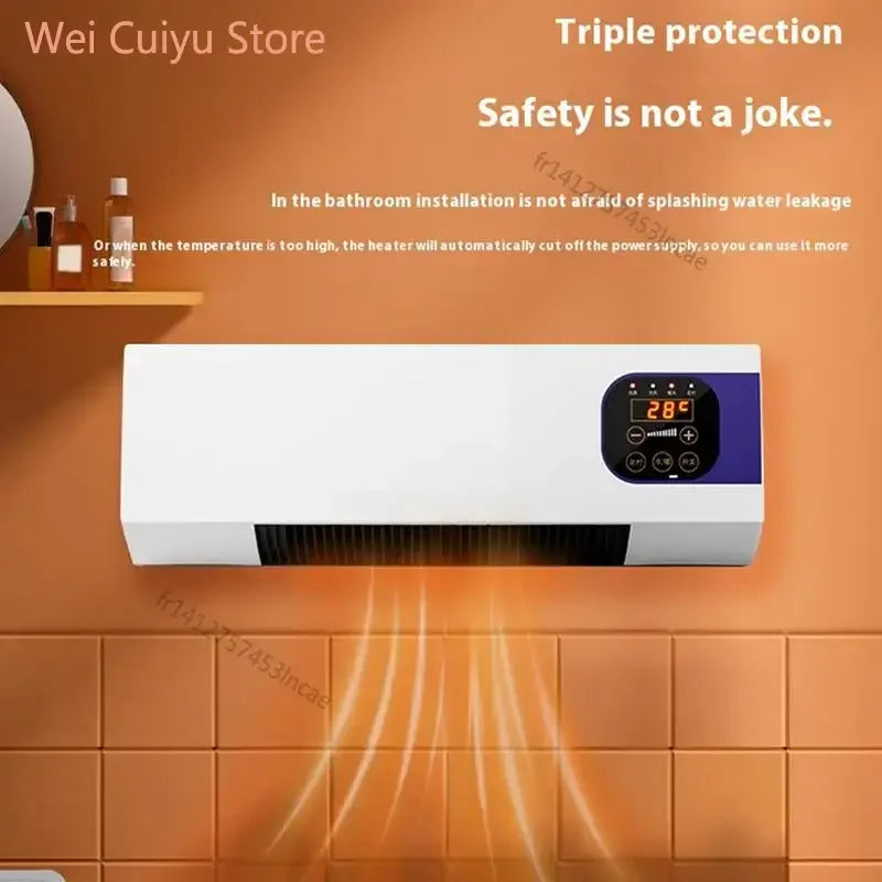 Climatiseur mural portable 2000W, double usage, refroidissement et chauffage, avec télécommande pour chambre à coucher et bureau