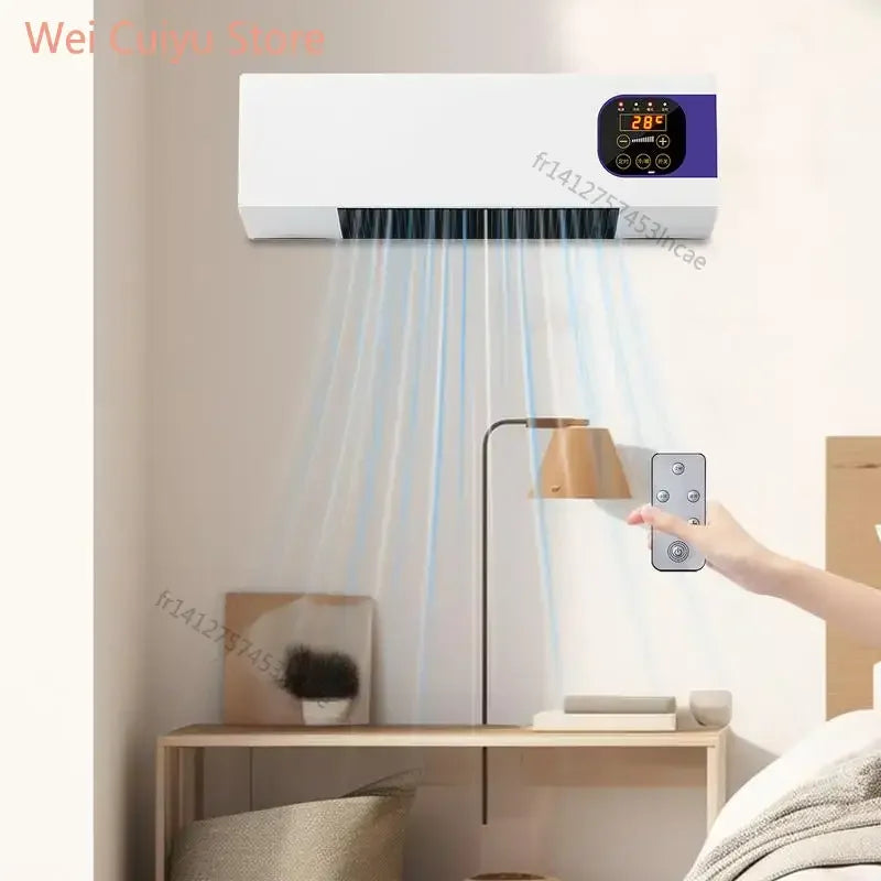 Climatiseur mural portable 2000W, double usage, refroidissement et chauffage, avec télécommande pour chambre à coucher et bureau