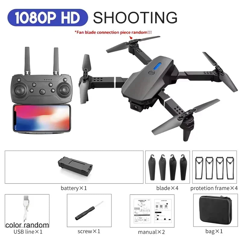 Drone caméra 2025 E88 professionnel HD 4K