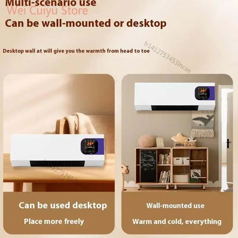 Climatiseur mural portable 2000W, double usage, refroidissement et chauffage, avec télécommande pour chambre à coucher et bureau